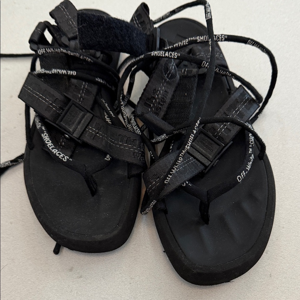 Off-White Black Sandals with Laces